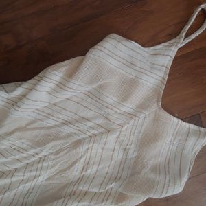 Tan and White striped midi length maxi